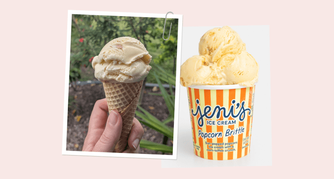 helado de palomitas de maíz de Jeni