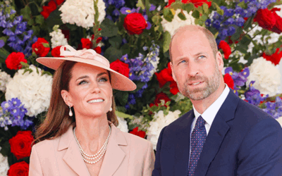 Kate Middleton Wows en rosa y está unido con el Príncipe William