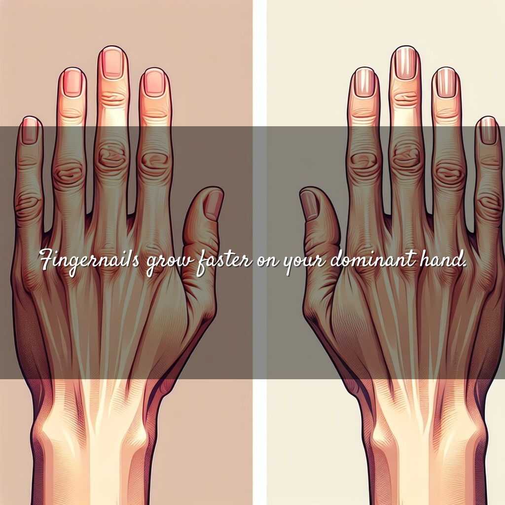 Las uñas crecen más rápido en tu mano dominante.
