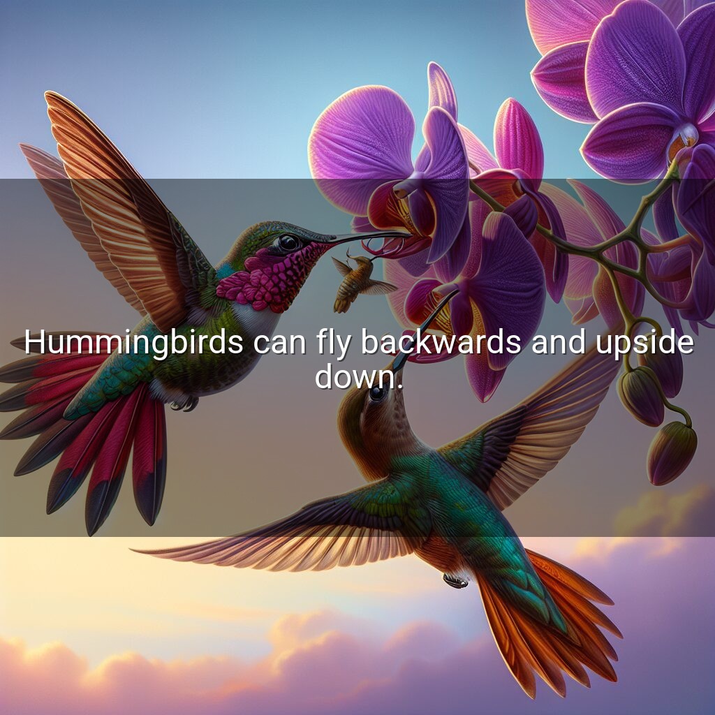 Los colibríes pueden volar hacia atrás y boca abajo.
