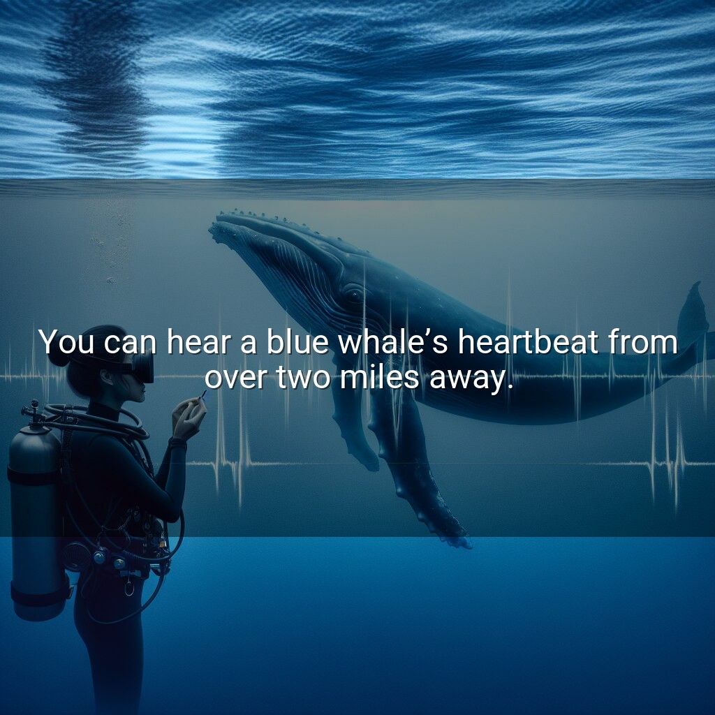 Puedes escuchar los latidos del corazón de una ballena azul a más de dos millas de distancia.