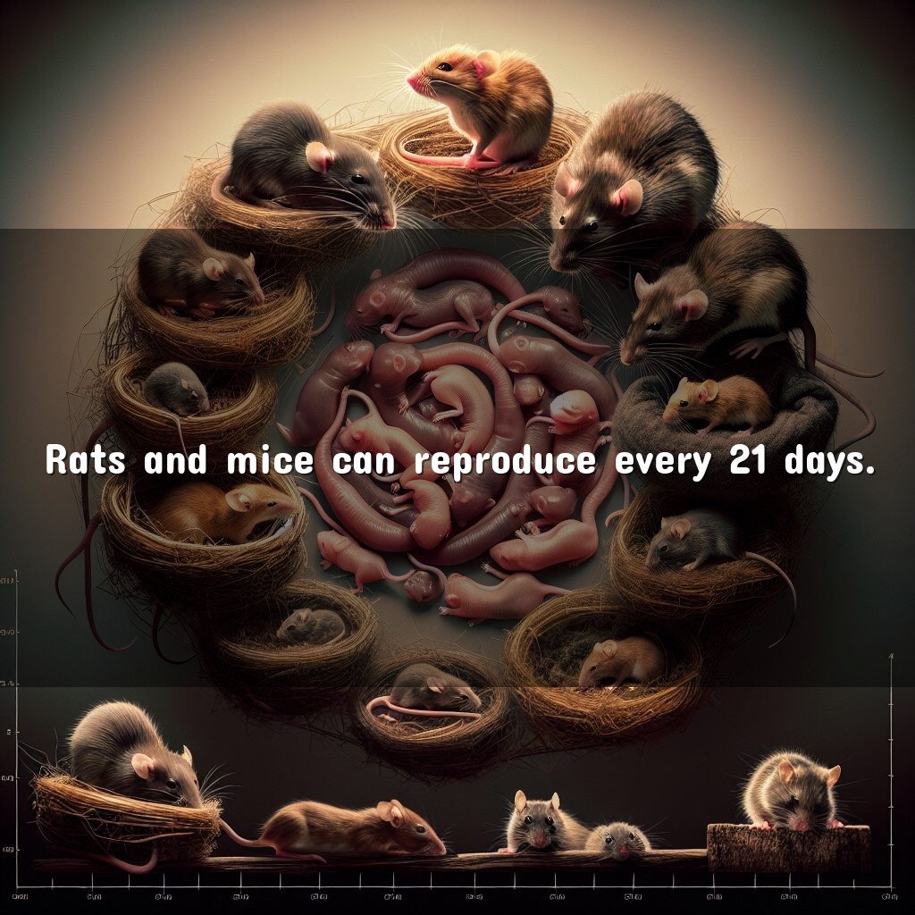 Las ratas y los ratones pueden reproducirse cada 21 días.