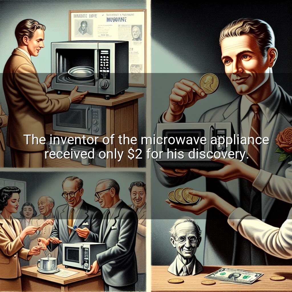 El inventor del aparato microondas recibió sólo 2 dólares por su descubrimiento.