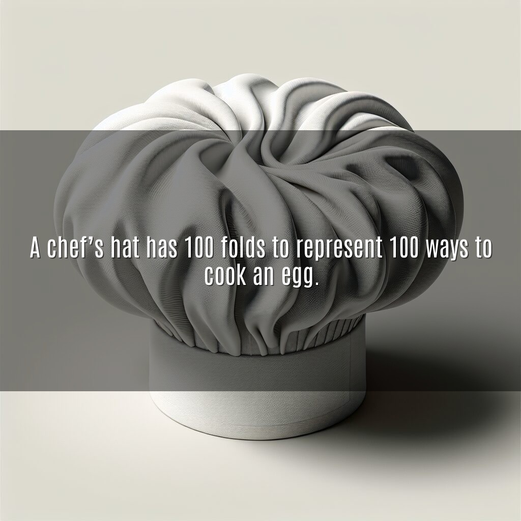 El gorro de un chef tiene 100 pliegues para representar 100 formas de cocinar un huevo.