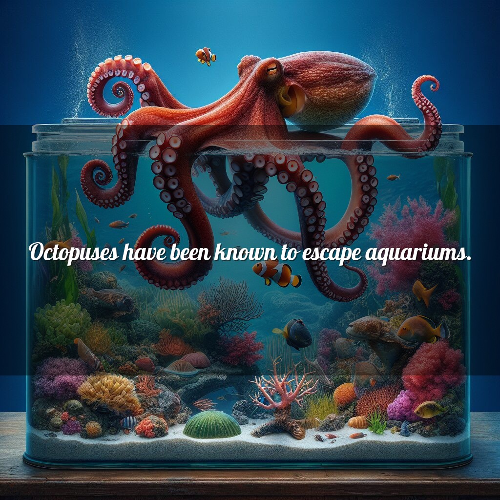 Se sabe que los pulpos escapan de los acuarios.