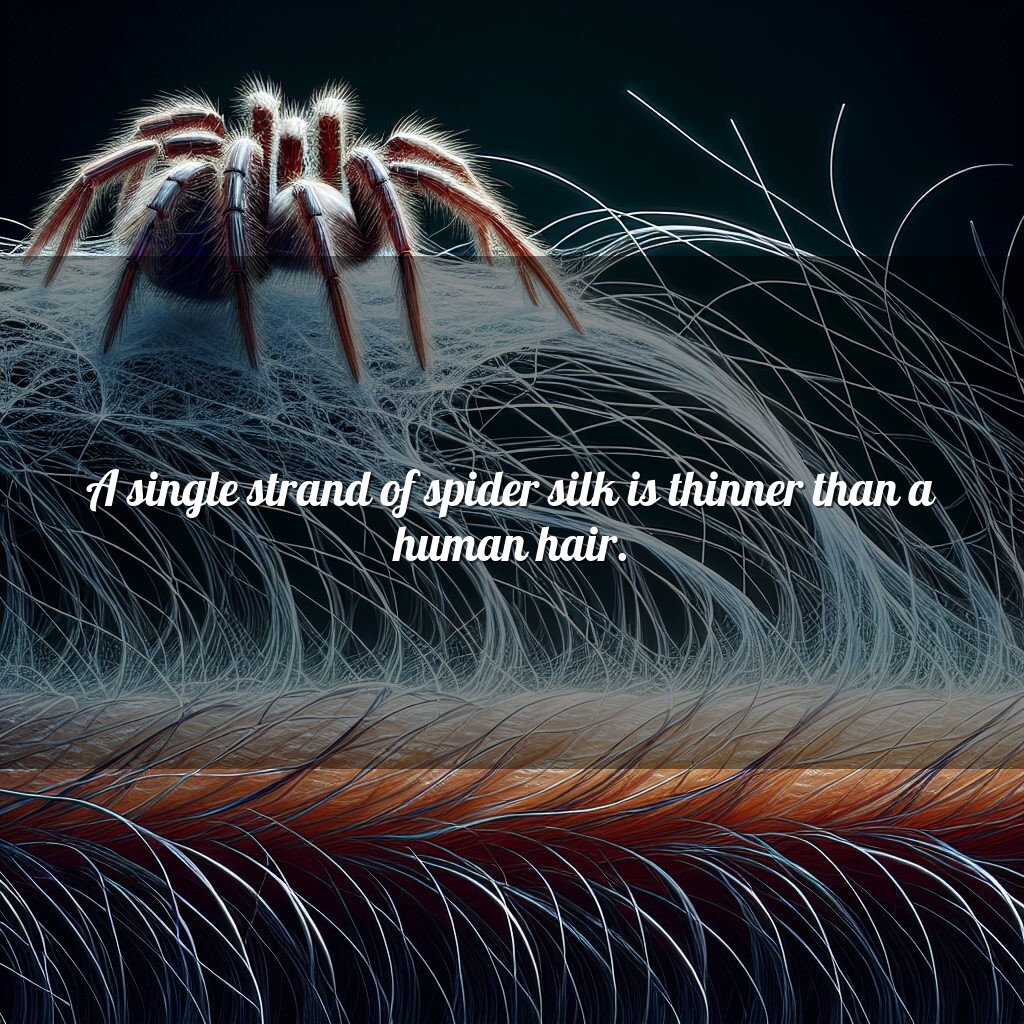 Una sola hebra de seda de araña es más delgada que un cabello humano.