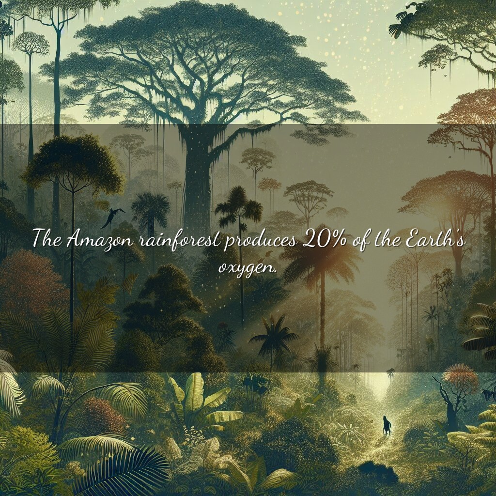 La selva amazónica produce el 20% del oxígeno de la Tierra.