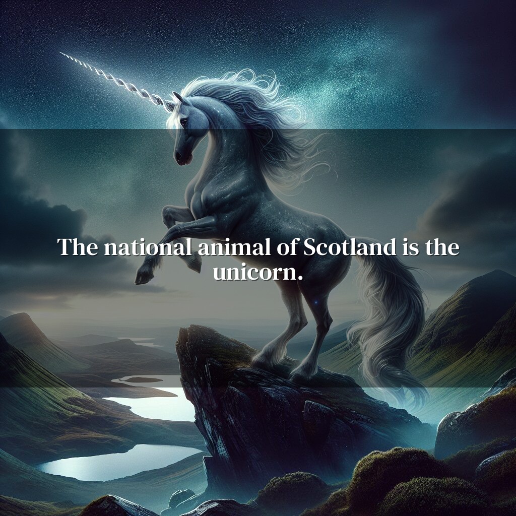 El animal nacional de Escocia es el unicornio.
