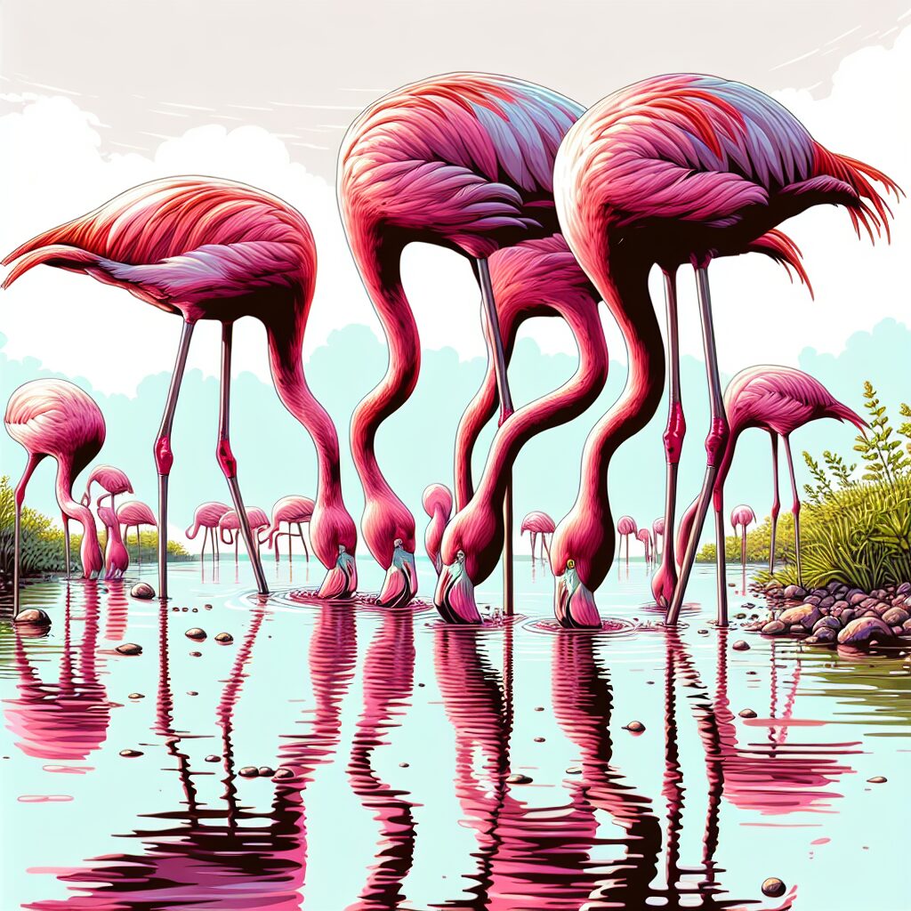 Los flamencos sólo pueden comer con la cabeza boca abajo.