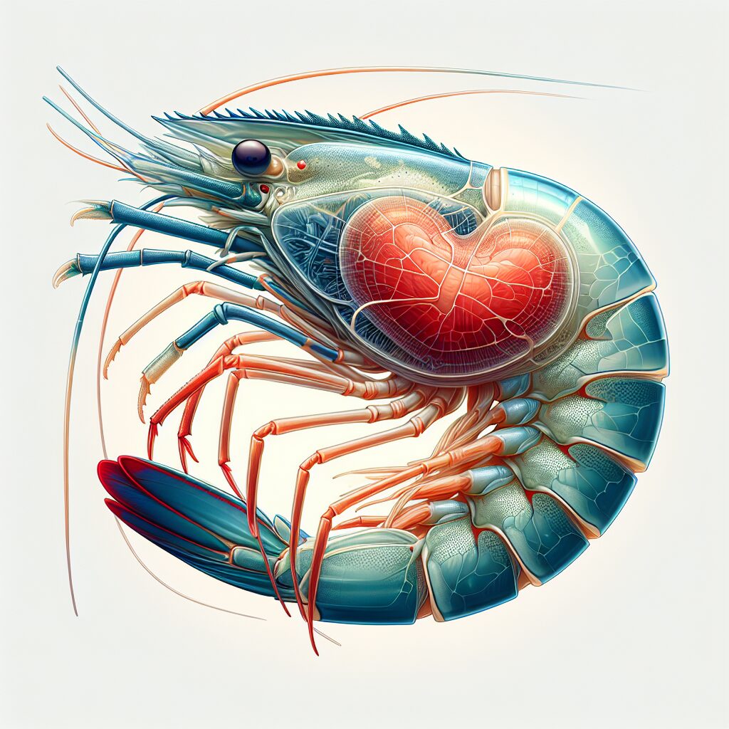 El corazón de un camarón se encuentra en su cabeza.