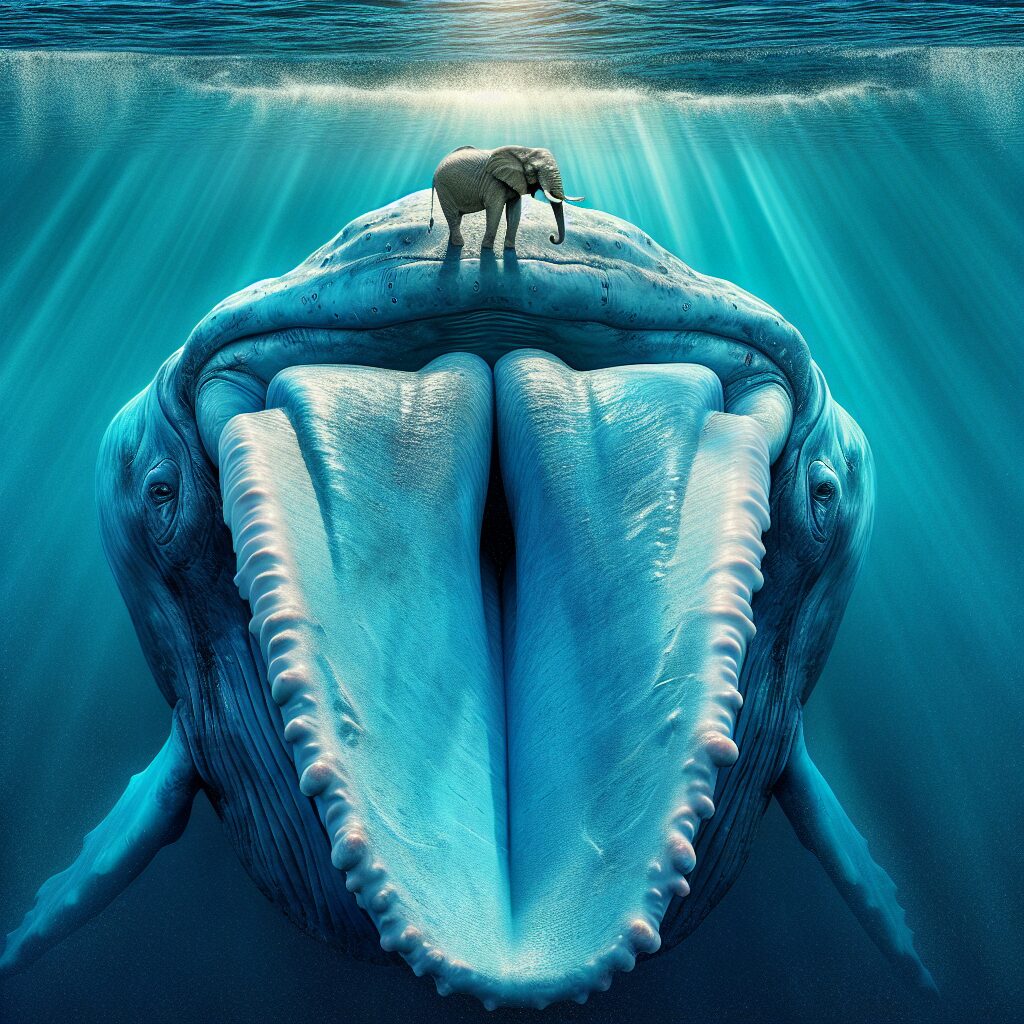 La lengua de una ballena azul vs. un elefante