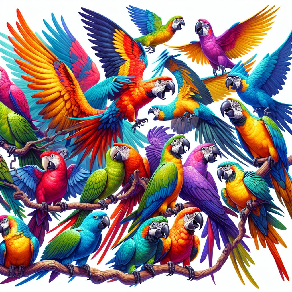 El colorido caos de los loros