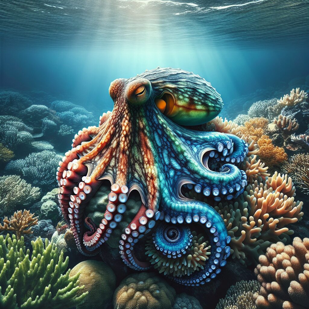 Un pulpo puede cambiar de color y textura instantáneamente para camuflarse.