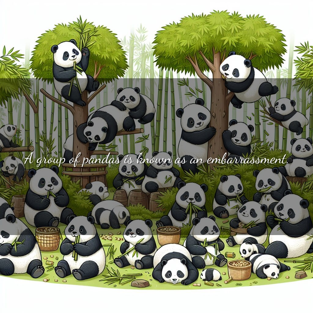 Un grupo de pandas se conoce como vergüenza.