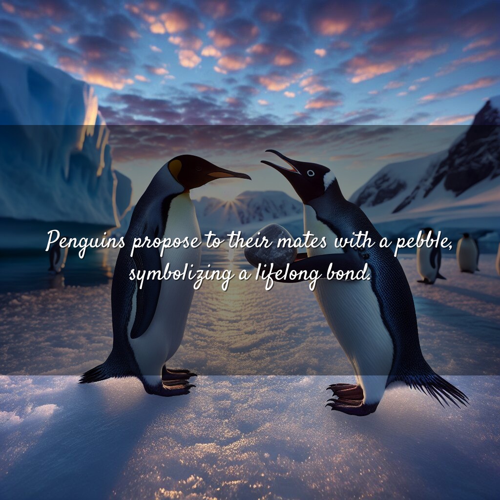 Los pingüinos proponen matrimonio con guijarros