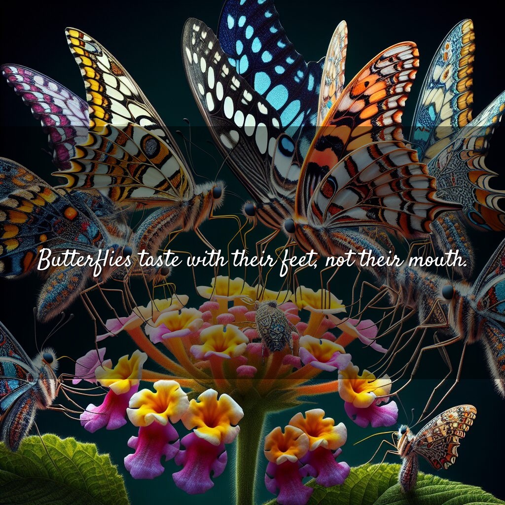 Las mariposas prueban con sus pies