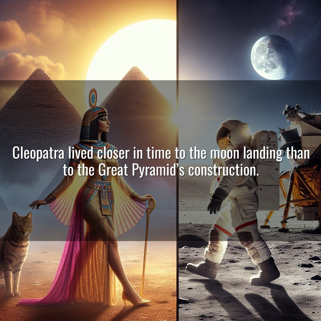 Cleopatra a la luna: un giro en la línea de tiempo