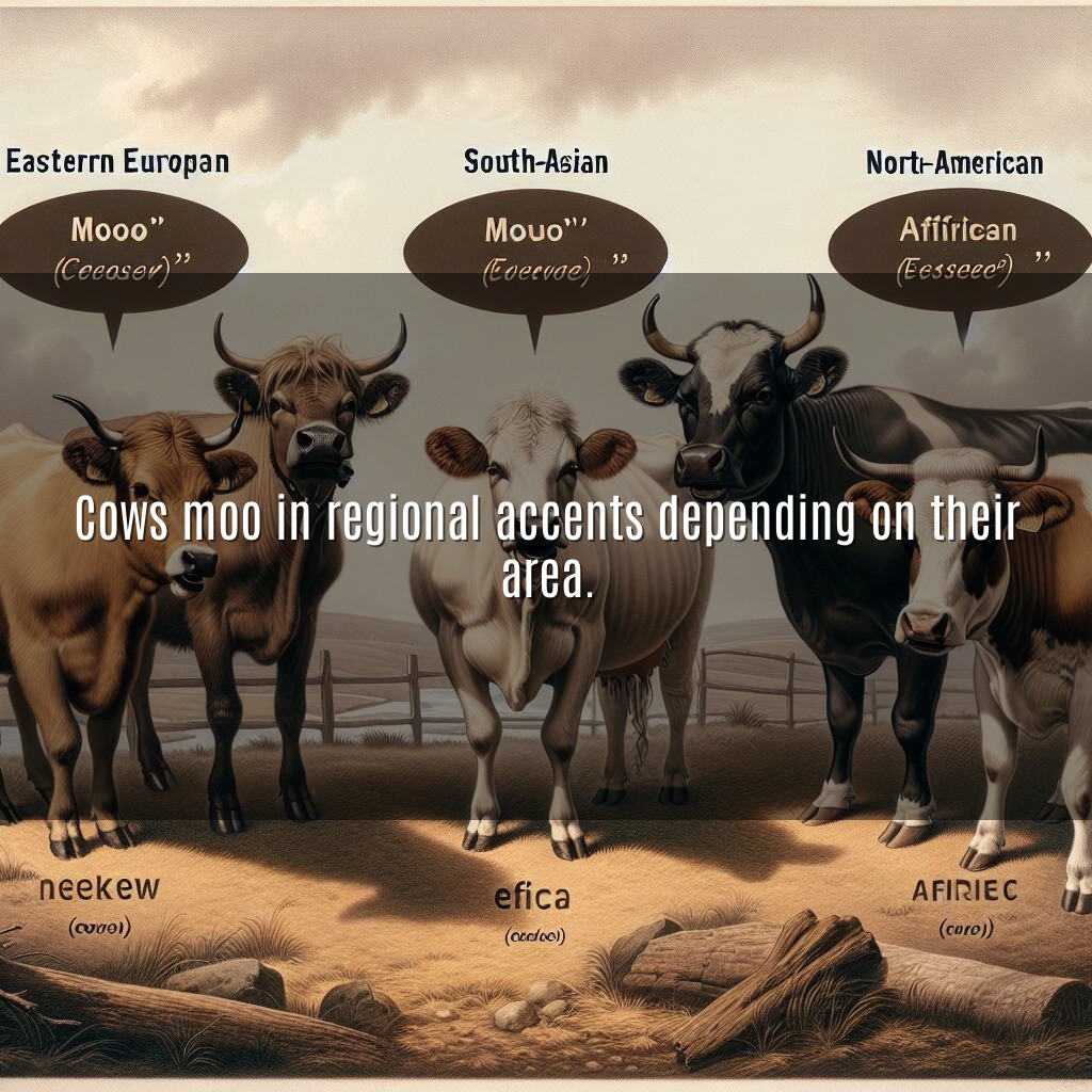Las vacas mugen con acentos regionales