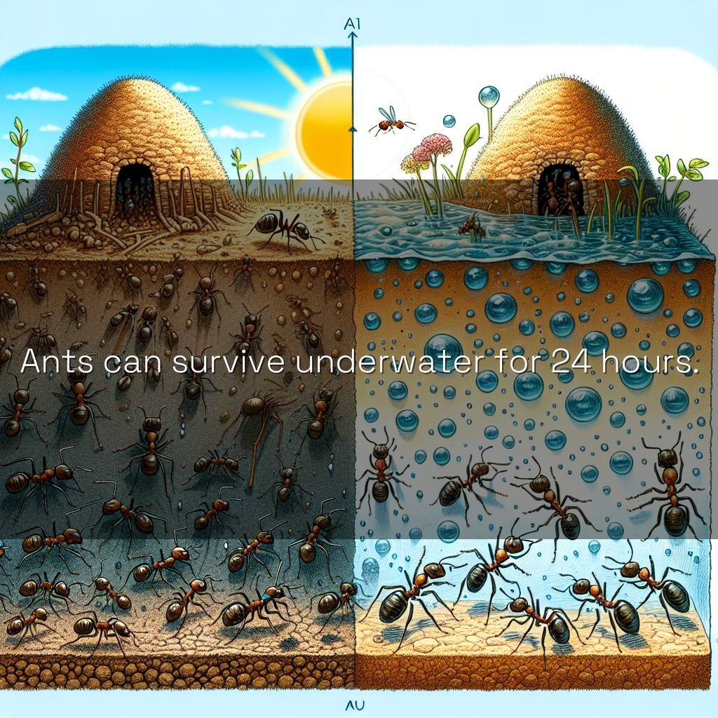 Habilidades de supervivencia submarina de las hormigas