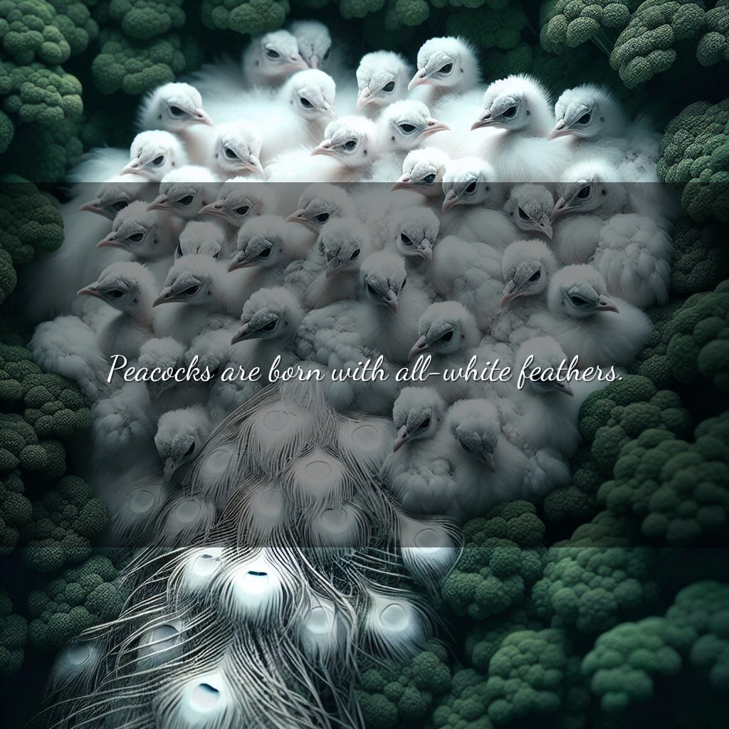 Transformación de plumas de pavo real