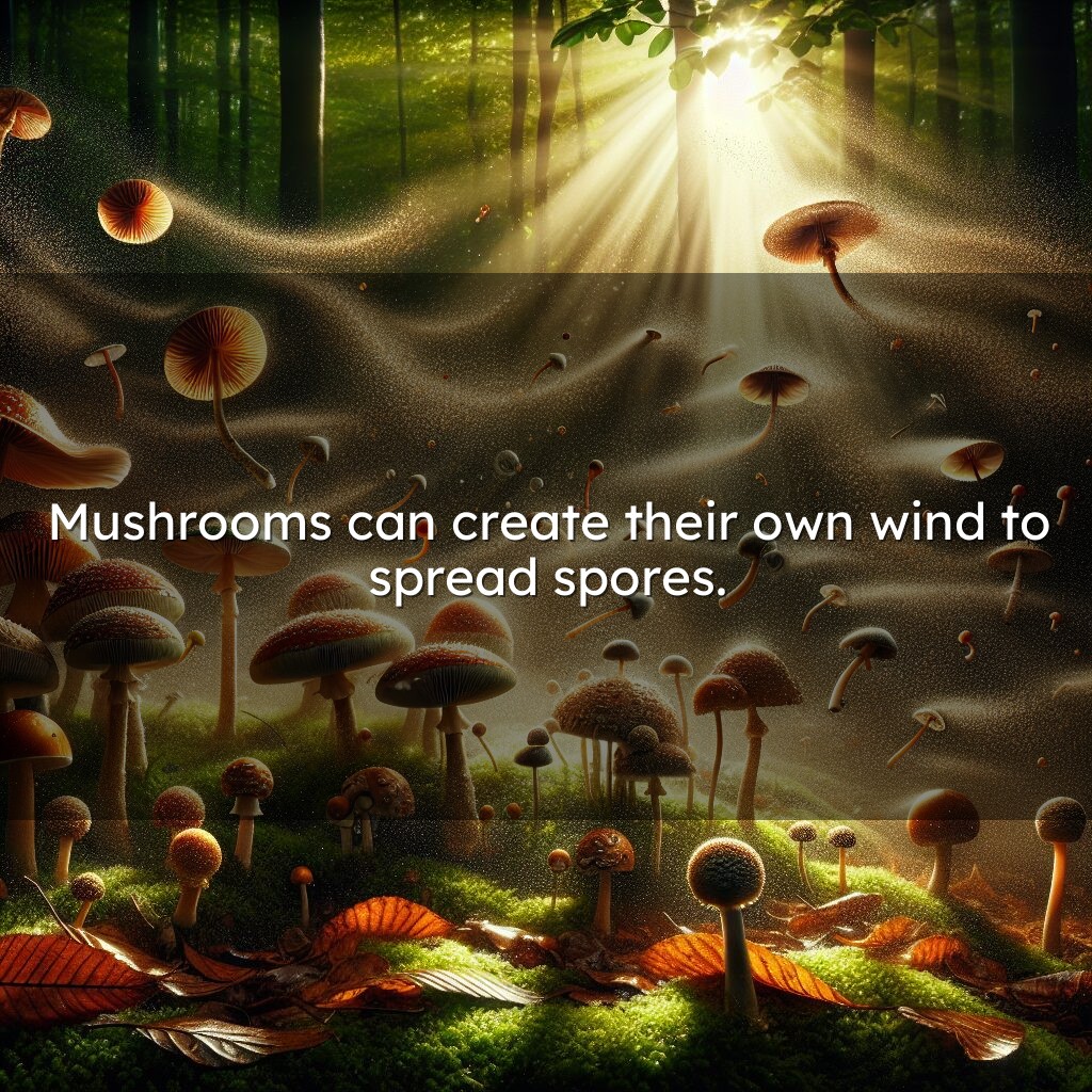 Dispersión del viento de hongos