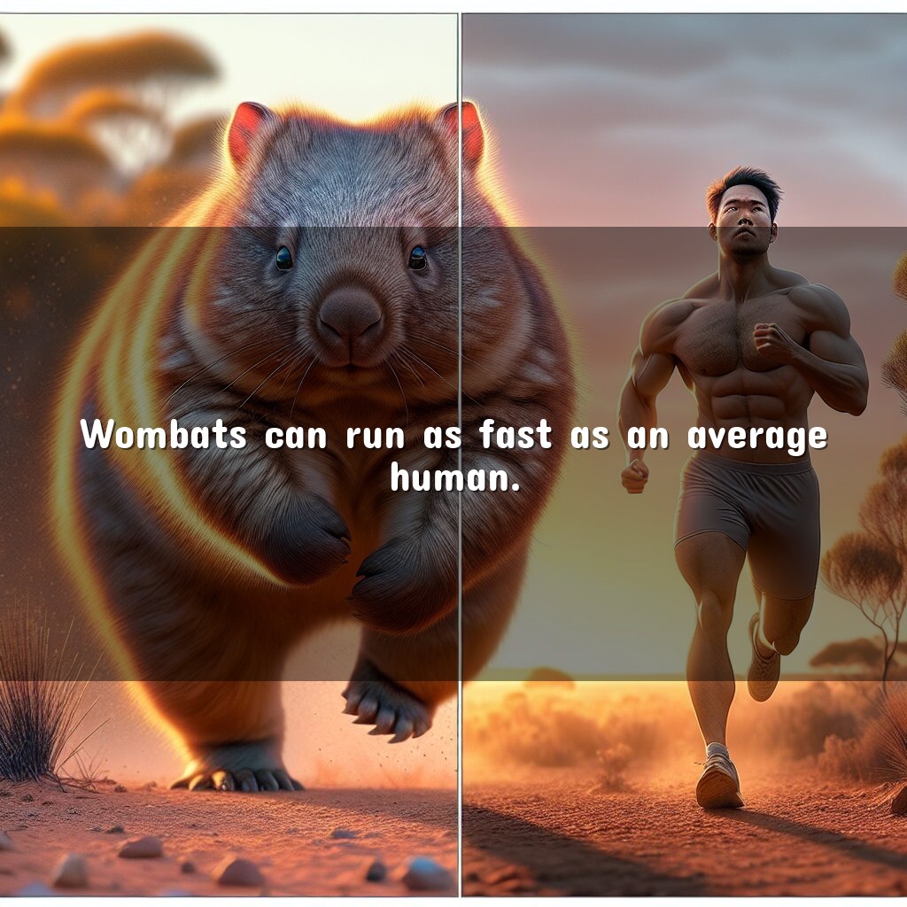 Los wombats pueden correr tan rápido como un humano promedio.