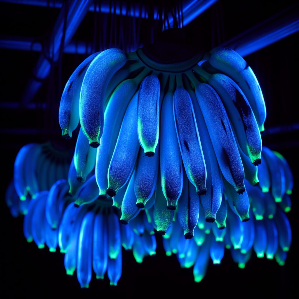 Por qué los plátanos brillan en azul bajo luces negras