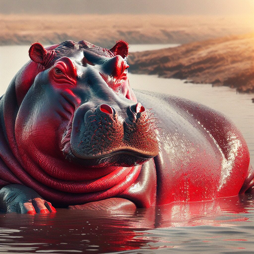 Sudor de hipopótamo: el protector solar rojo de la naturaleza