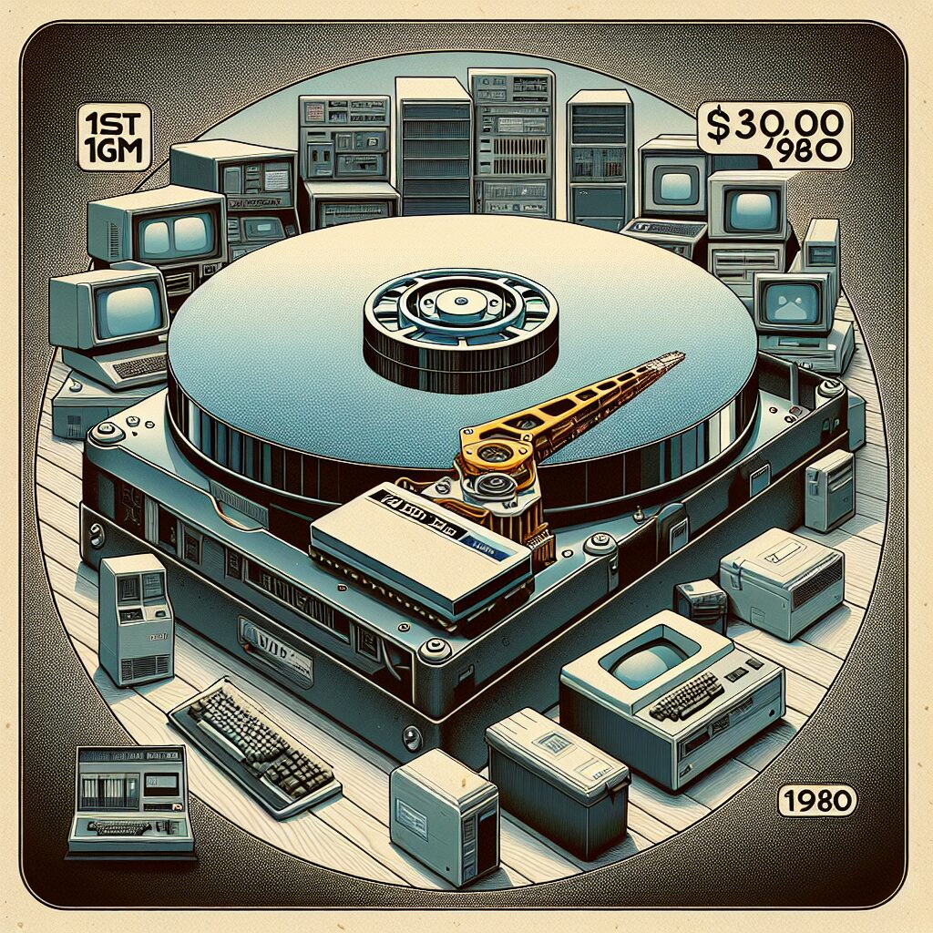El primer disco duro de 1 GB se anunció en 1980 y costó 40.000 dólares.