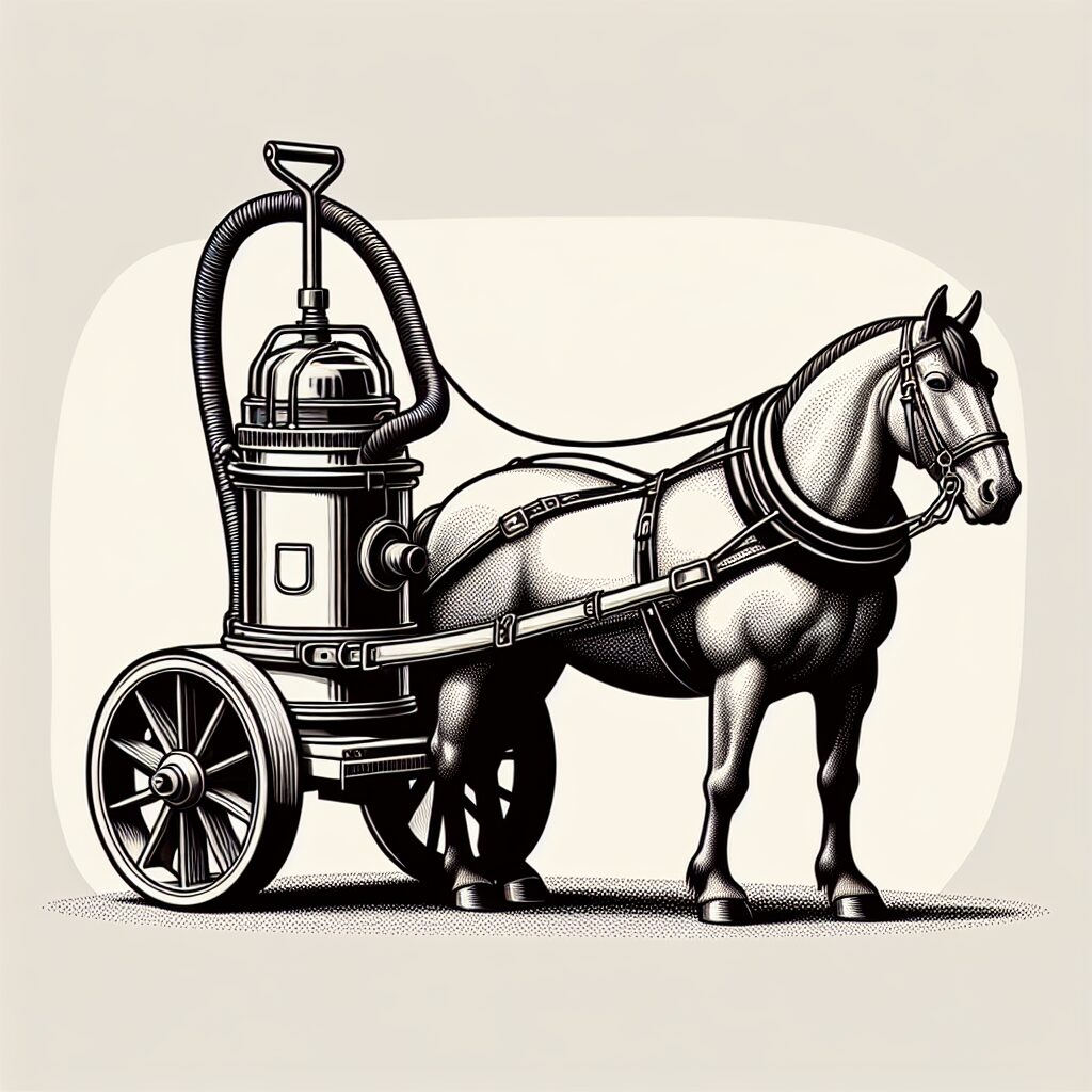 Historia de la aspiradora tirada por caballos