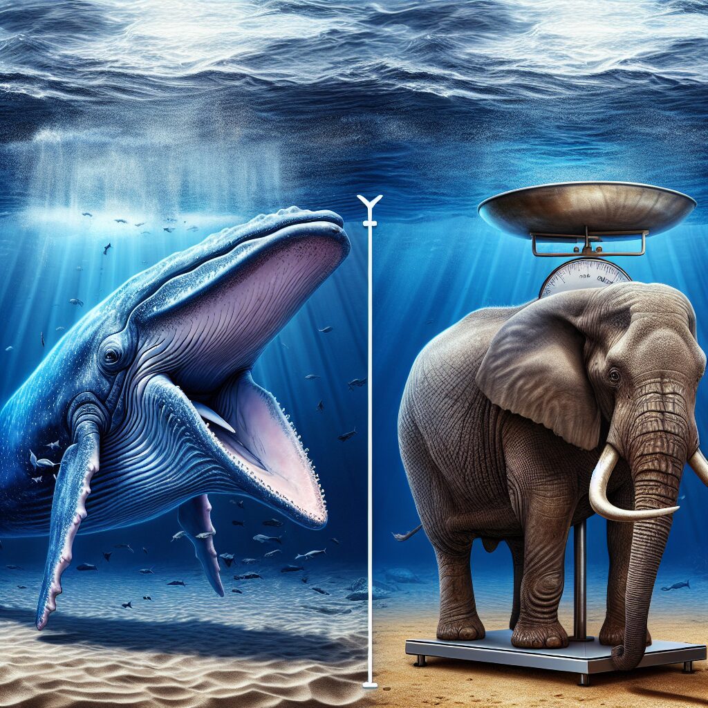 El peso de la lengua de una ballena azul